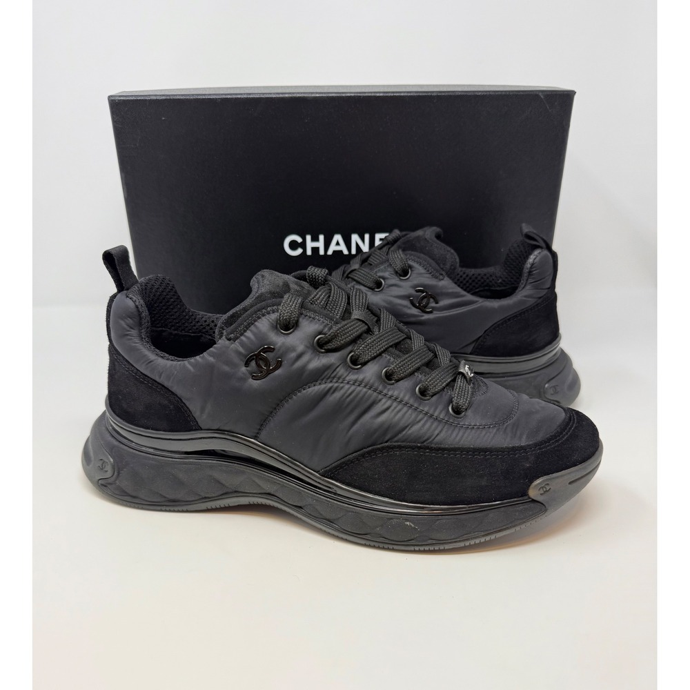 Chanel CC Low Top Nylon Sneaker Size 9 US 42 EU